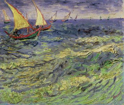 Seascape at Saintes-Maries (View of Mediterranean) by Vincent van Gogh